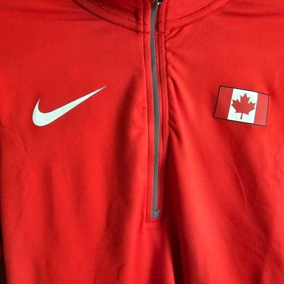 Nike Canada Pro Elite Running 1/2 Zip Lightweight Running Jacket Small S Red New - Picture 10 of 14